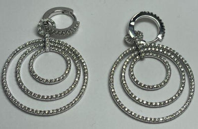 14K White Gold Diamond Earrings - Tapper's Jewelry 