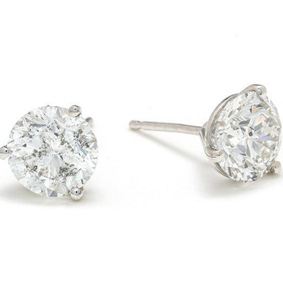 14K White Gold Diamond Earrings - Tapper's Jewelry 