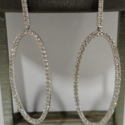 14K White Gold Diamond Earrings - Tapper's Jewelry 