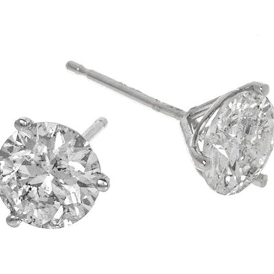 14K White Gold Diamond Earrings - Tapper's Jewelry 
