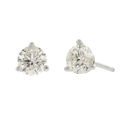 14K White Gold Diamond Earrings - Tapper's Jewelry 