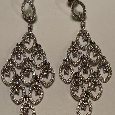 14K White Gold Diamond Earrings - Tapper's Jewelry 