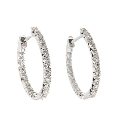 14K White Gold Diamond Earrings - Tapper's Jewelry 