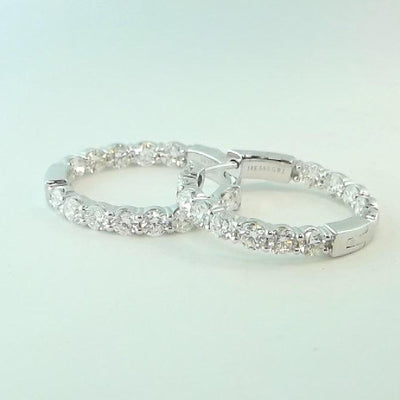 14K White Gold Diamond Earrings - Tapper's Jewelry 