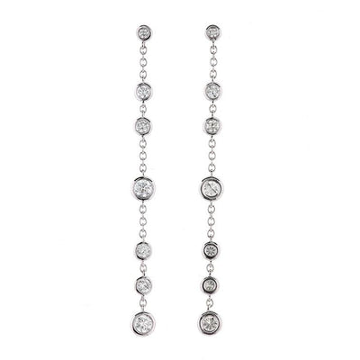 14K White Gold Diamond Earrings - Tapper's Jewelry 