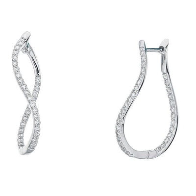 14K White Gold Diamond Earrings - Tapper's Jewelry 