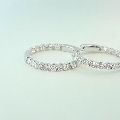 14K White Gold Diamond Earrings - Tapper's Jewelry 