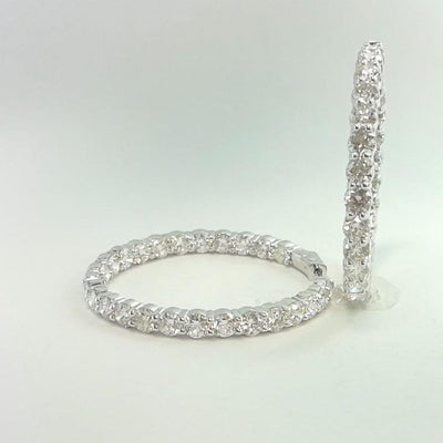 14K White Gold Diamond Earrings - Tapper's Jewelry 