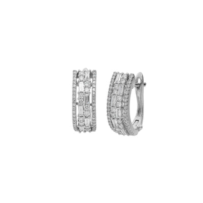 14K White Gold Diamond Earrings