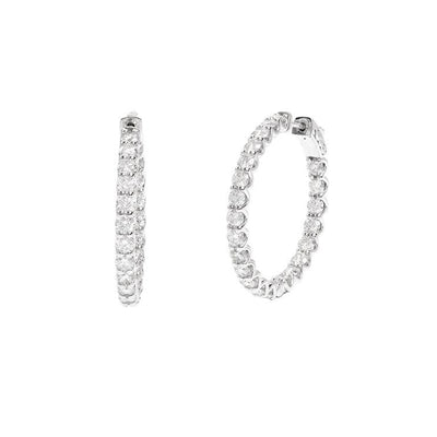 14K White Gold Diamond Earrings - Tapper's Jewelry 