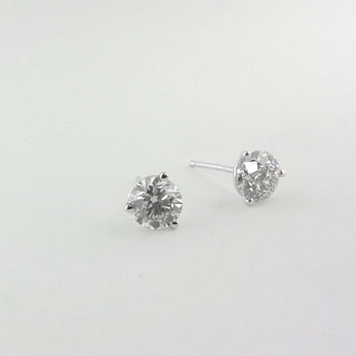 14K White Gold Diamond Earrings - Tapper's Jewelry 