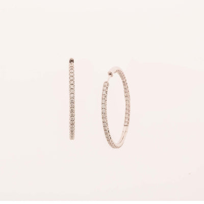 14K White Gold Diamond Earrings - Tapper's Jewelry 