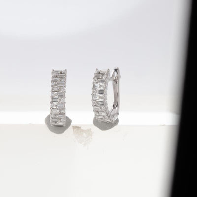 14K White Gold Diamond Earrings - Tapper's Jewelry 