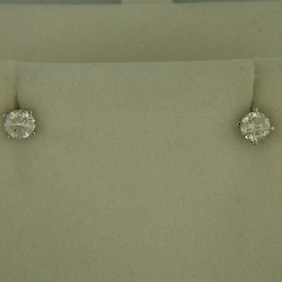 14K White Gold Diamond Earrings - Tapper's Jewelry 