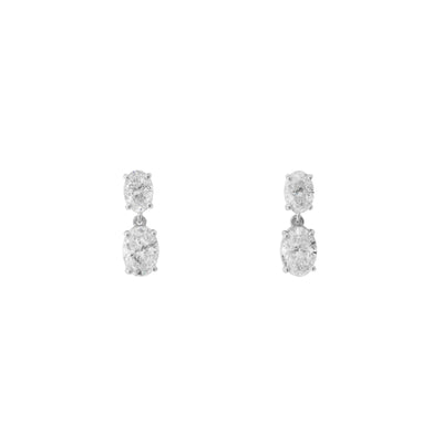 14K White Gold Diamond Earrings - Tapper's Jewelry 