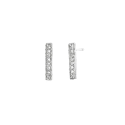 14K White Gold Diamond Earrings - Tapper's Jewelry 