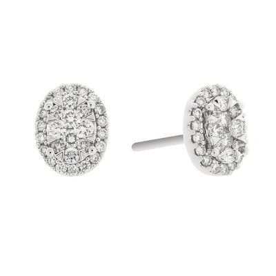 14K White Gold Diamond Earrings - Tapper's Jewelry 