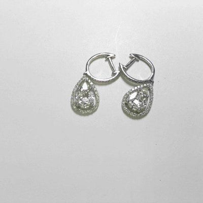 14K White Gold Diamond Earrings - Tapper's Jewelry 
