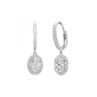 14K White Gold Diamond Earrings