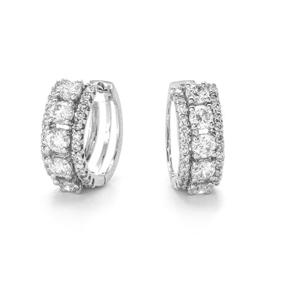 14K White Gold Diamond Earrings - Tapper's Jewelry 