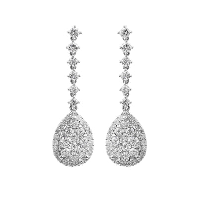 14K WHITE GOLD DIAMOND EARRINGS - Tapper's Jewelry 