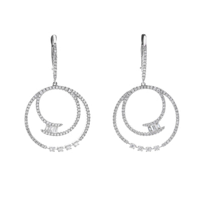 14K White Gold Diamond Earrings - Tapper's Jewelry 