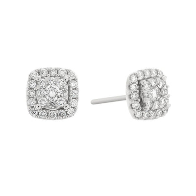 14K White Gold Diamond Earrings - Tapper's Jewelry 