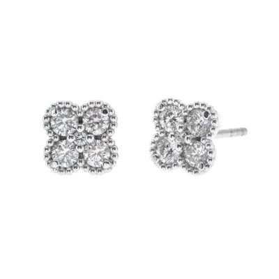 14K White Gold Diamond Earrings - Tapper's Jewelry 