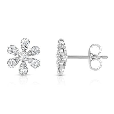 14K White Gold Diamond Earrings - Tapper's Jewelry 