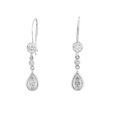 14K White Gold Diamond Earrings - Tapper's Jewelry 