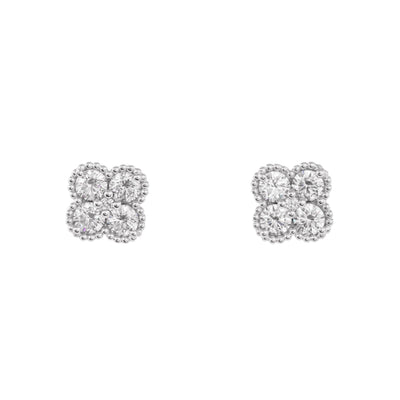 14K White Gold Diamond Earrings - Tapper's Jewelry 