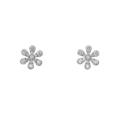 14K White Gold Diamond Earrings - Tapper's Jewelry 
