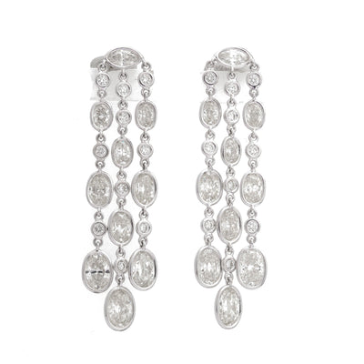 14K White Gold Diamond Earrings - Tapper's Jewelry 