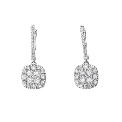 14K White Gold Diamond Earrings - Tapper's Jewelry 