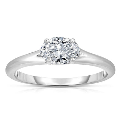 14K White Gold Diamond Engagement Ring