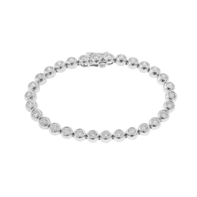 14K WHITE GOLD DIAMOND ETERNITY BRACELET - Tapper's Jewelry 