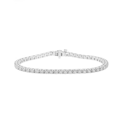 14K WHITE GOLD DIAMOND ETERNITY BRACELET - Tapper's Jewelry 