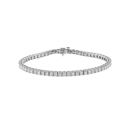 14K WHITE GOLD DIAMOND ETERNITY BRACELET - Tapper's Jewelry 