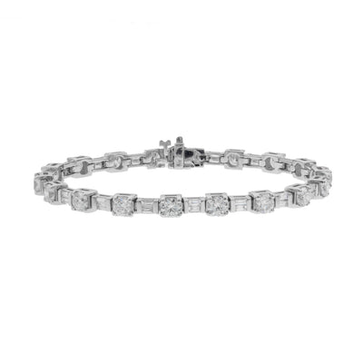 14K WHITE GOLD DIAMOND ETERNITY BRACELET - Tapper's Jewelry 