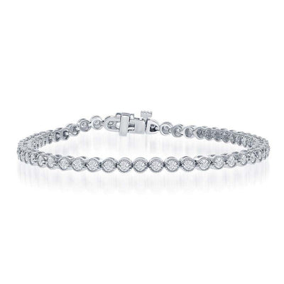 14K WHITE GOLD DIAMOND ETERNITY BRACELET - Tapper's Jewelry 