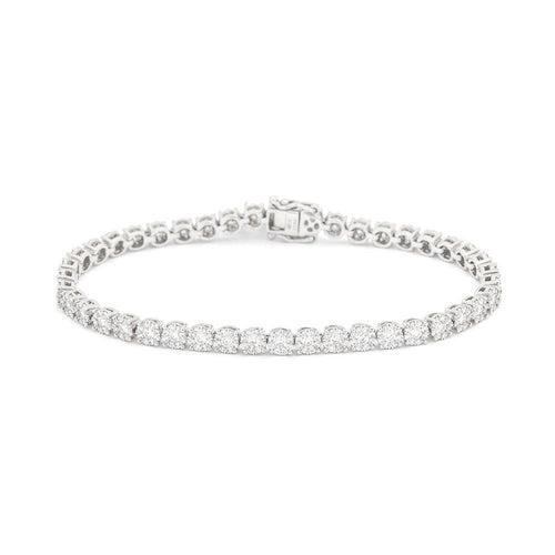 14K White Gold Diamond Eternity Bracelet