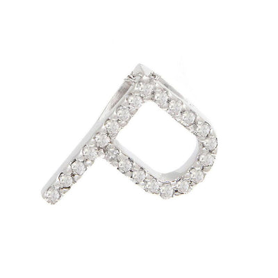 14K WHITE GOLD DIAMOND INITIAL NECKLACE - Tapper's Jewelry 