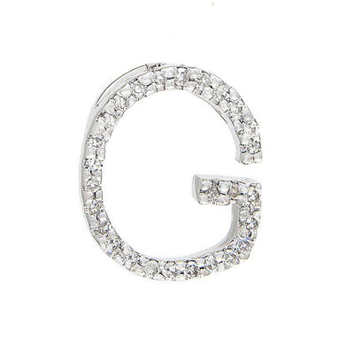 14K WHITE GOLD DIAMOND INITIAL PENDANT - Tapper's Jewelry 