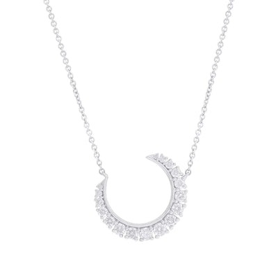14K WHITE GOLD DIAMOND moon NECKLACE - Tapper's Jewelry 