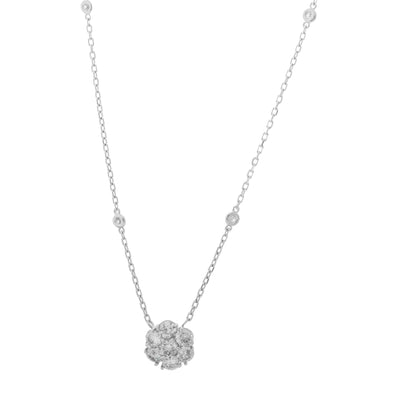 14K White Gold Diamond Necklace