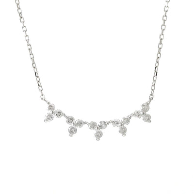 18" Diamond Clusters Necklace in 14K White Gold