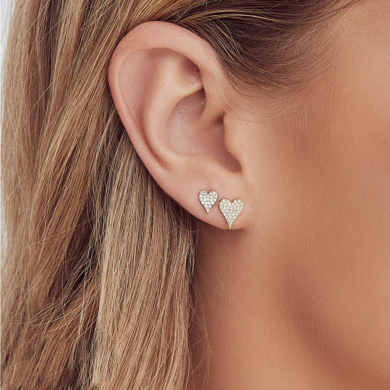 Pave Diamond Heart Stud Earrings – Bailey's Fine Jewelry