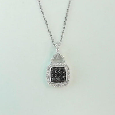 14K WHITE GOLD DIAMOND PENDANT WITH CHAIN - Tapper's Jewelry 