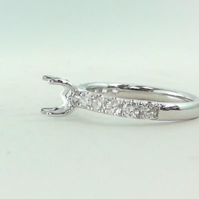 14K White Gold Diamond Ring Mounting - Tapper's Jewelry 