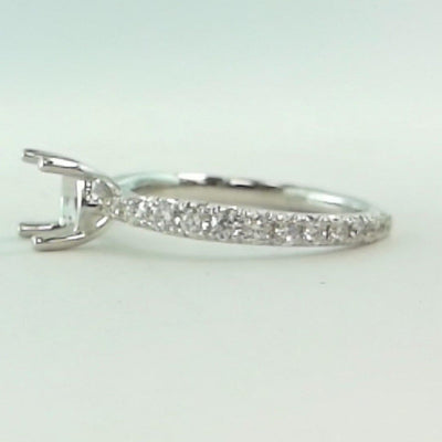 14K White Gold Diamond Ring Mounting - Tapper's Jewelry 